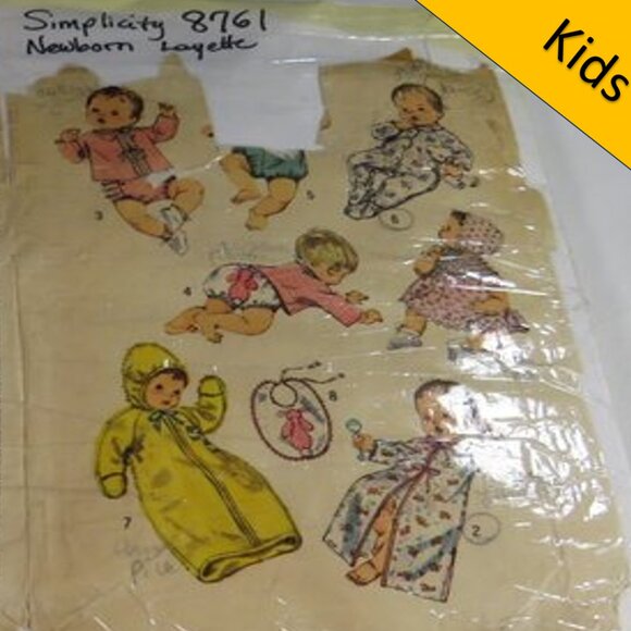 Simplicity Clothing Pattern 8761 (complete) Baby Clothes Newborn Vintage - Picture 1 of 5